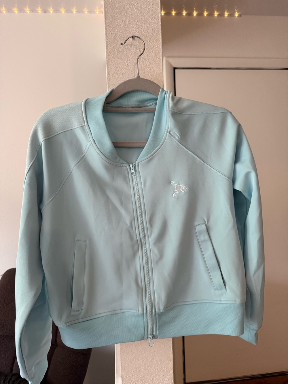 Women's Ice Blue Zip Bomber Jacket